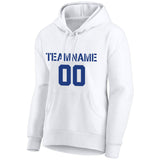 Custom Pullover Sweatshirt Hoodie White-Royal