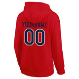 Custom Pullover Sweatshirt Hoodie Red-Navy-White