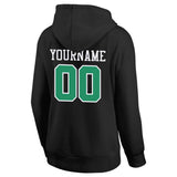 Custom Pullover Sweatshirt Hoodie Black-Kelly green-White