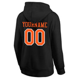 Custom Pullover Sweatshirt Hoodie Black-Orange-White