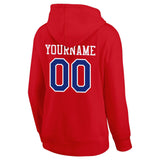 Custom Pullover Sweatshirt Hoodie Red-royal-white