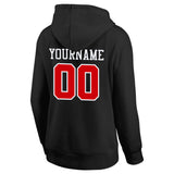 Custom Pullover Sweatshirt Hoodie Black-Red-White