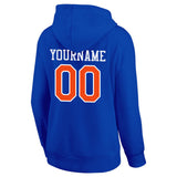 Custom Pullover Sweatshirt Hoodie Blue-Orange-White