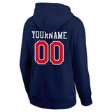 Custom Pullover Sweatshirt Hoodie Navy-Red-White