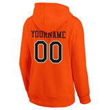 Custom Pullover Sweatshirt Hoodie Orange-Black-White-Gold