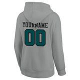 Custom Pullover Sweatshirt Hoodie Gray-Green-Black