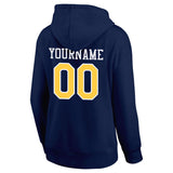 Custom Pullover Sweatshirt Hoodie Navy-Yellow-White