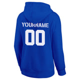 Custom Pullover Sweatshirt Hoodie Blue-White