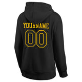 Custom Pullover Sweatshirt Hoodie Black-Yellow