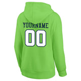 Custom Pullover Sweatshirt Hoodie Neon Green-White-Navy