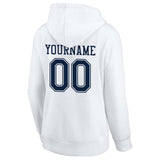 Custom Pullover Sweatshirt Hoodie White-Navy