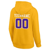 Custom Pullover Sweatshirt Hoodie Yellow-Purple-White