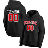 Custom Pullover Sweatshirt Hoodie Black-Red-White