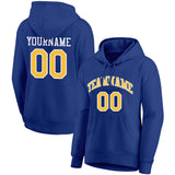 Custom Pullover Sweatshirt Hoodie Royal-Yellow-White