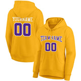 Custom Pullover Sweatshirt Hoodie Yellow-Purple-White