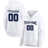 Custom Pullover Sweatshirt Hoodie White-Navy-Gray