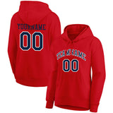 Custom Pullover Sweatshirt Hoodie Red-Navy-White