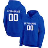 Custom Pullover Sweatshirt Hoodie Blue-White