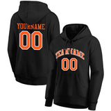 Custom Pullover Sweatshirt Hoodie Black-Orange-White