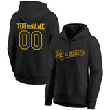 Custom Pullover Sweatshirt Hoodie Black-Yellow