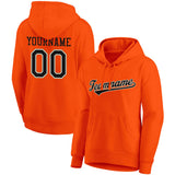 Custom Pullover Sweatshirt Hoodie Orange-Black-White-Gold