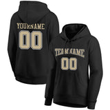 Custom Pullover Sweatshirt Hoodie Black-Gold-White