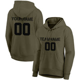 Custom Pullover Sweatshirt Hoodie Olive-black