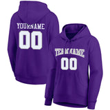 Custom Pullover Sweatshirt Hoodie Purple-White-Gray