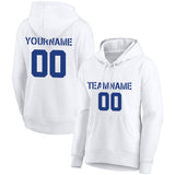 Custom Pullover Sweatshirt Hoodie White-Royal