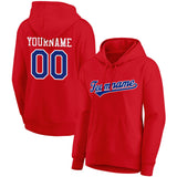 Custom Pullover Sweatshirt Hoodie Red-royal-white