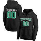 Custom Pullover Sweatshirt Hoodie Black-Kelly green-White