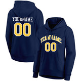 Custom Pullover Sweatshirt Hoodie Navy-Yellow-White