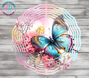 8Inch Wind Spinner - Butterfly Garden