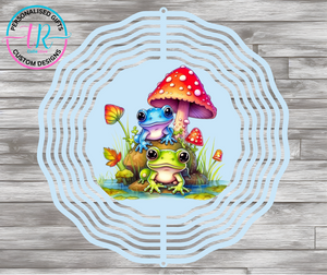 8Inch Wind Spinner - Mushroom Frog