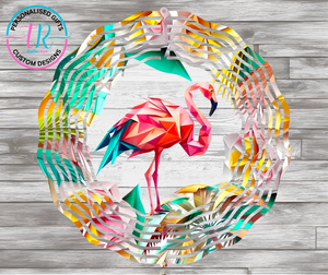 8Inch Wind Spinner - Paper Flamingo 2