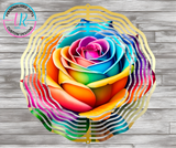 8Inch Wind Spinner - Rainbow Rose 3