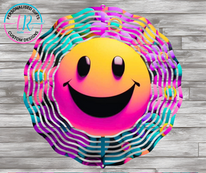 8Inch Wind Spinner - Smiley Flowers