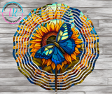 8Inch Wind Spinner - Sunflower Butterfly