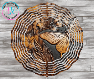 8Inch Wind Spinner - Wooden Butterfly